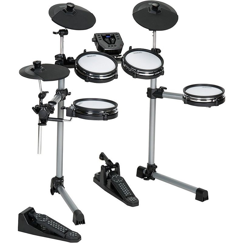 LyxJam 8-Piece Electronic Drum Kit, Professional Drum Set with Real Mesh Fabric, 448 Preloaded Sounds, 70 Songs, 15-Song Recording Capacity, Choke,Rim,Edge Capability & Kick Pad, Drum Sticks Included