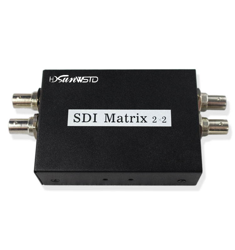 SDI Matrix 2X2 HD SD 3G SDI Video Switcher Converter Support 1080p for HDTV Monitor (2 in 2 Out)