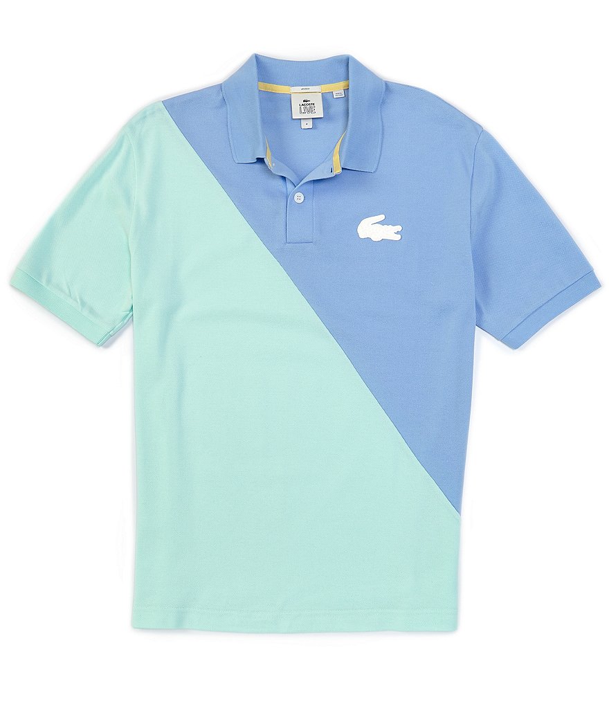 Lacoste Diagonal Color Block Pique Short-Sleeve Polo Shirt