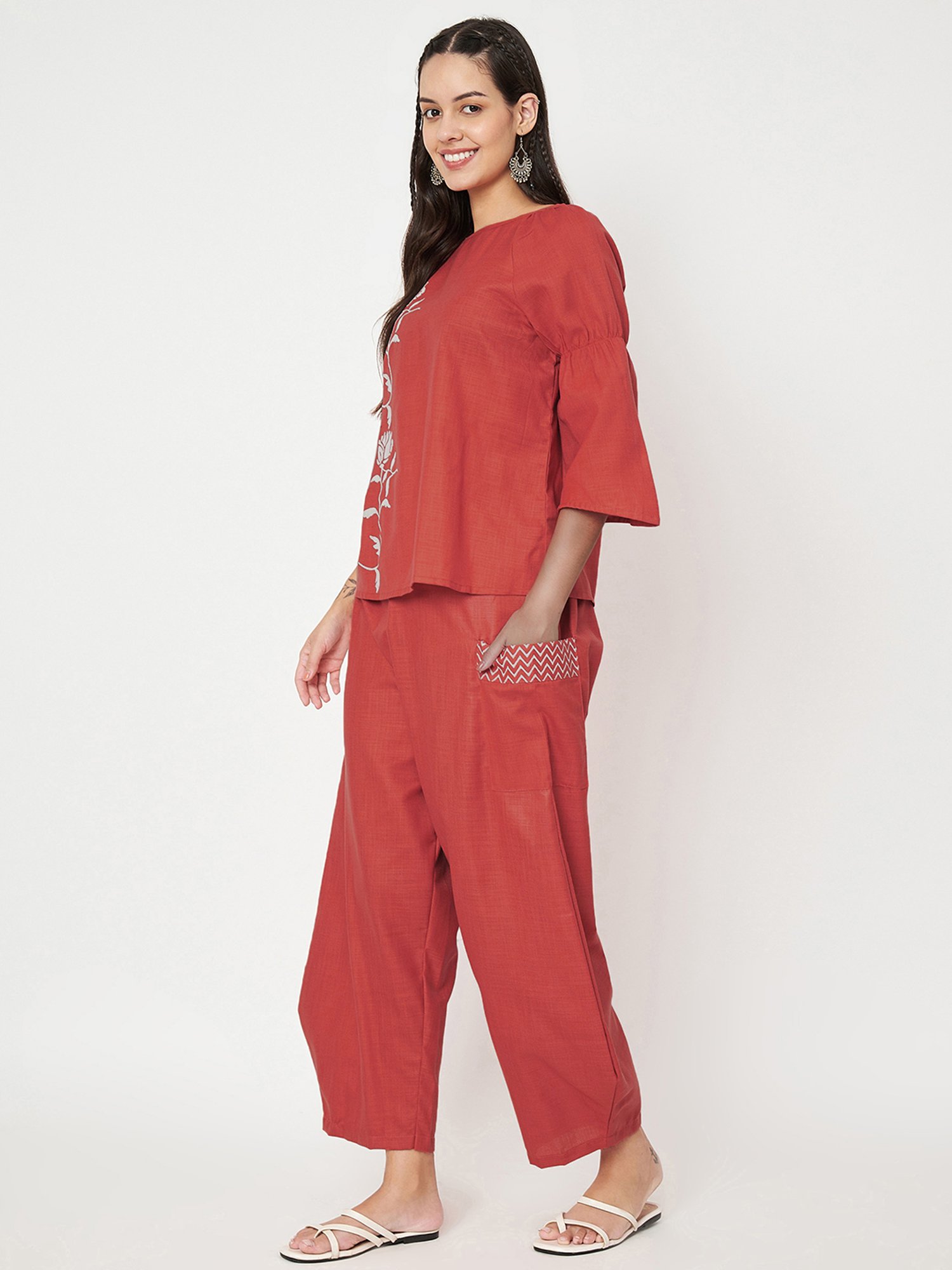 9rasa Coral Top & Pant Set