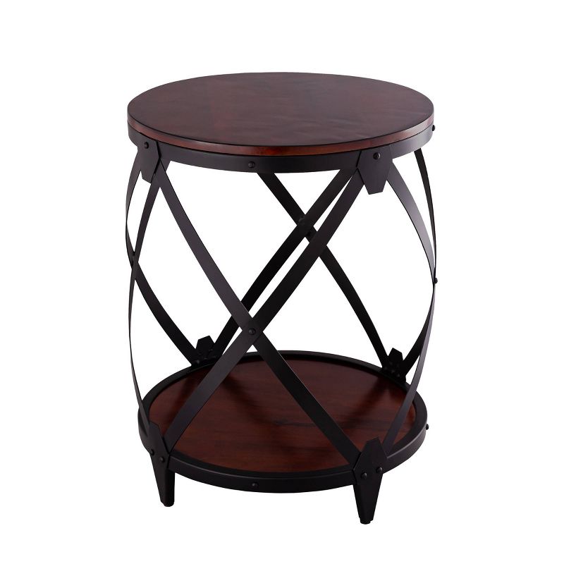 Rubino Drum End Table Brown/Black - Carolina Chair & Table