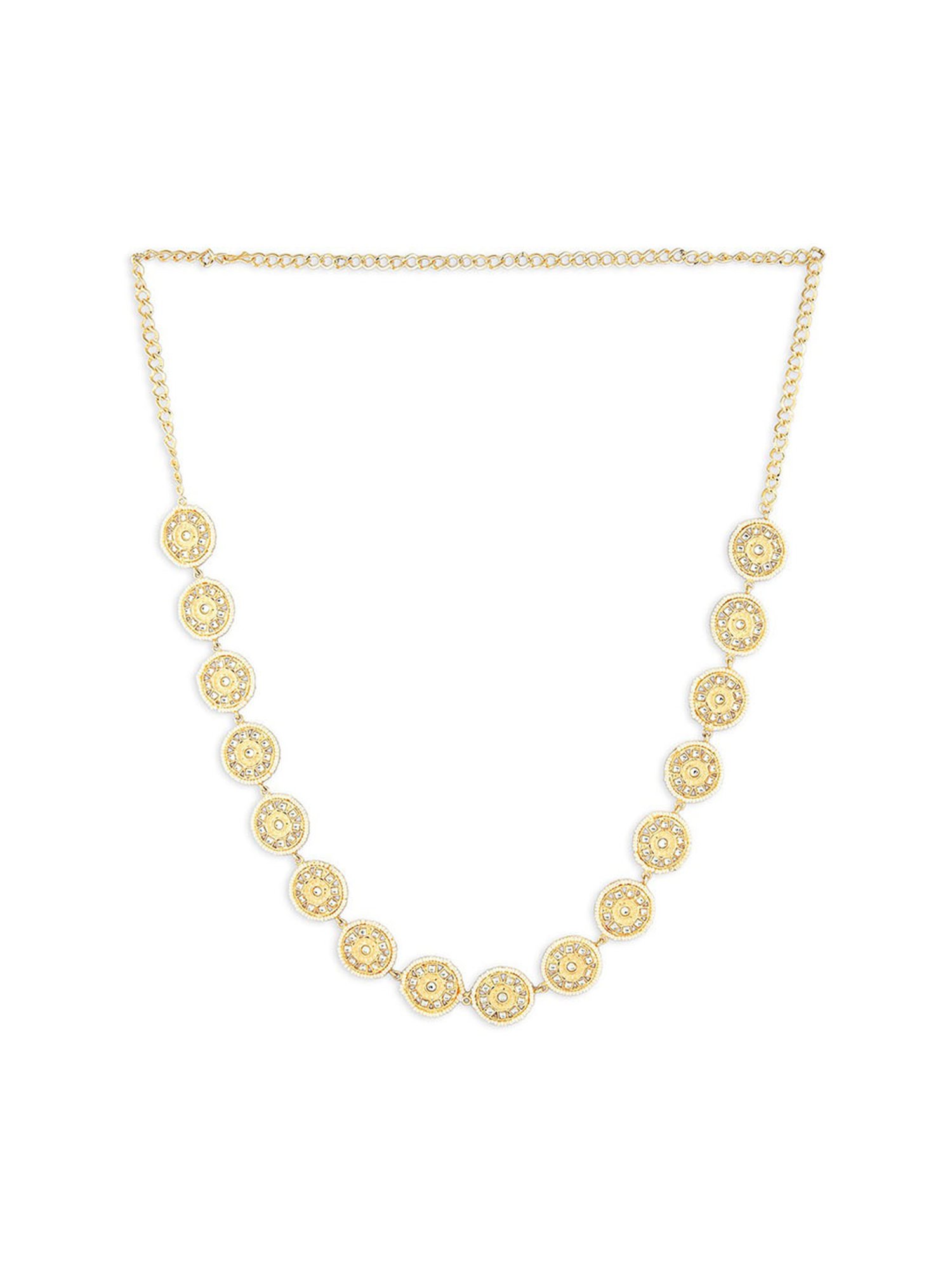 Zaveri Pearls Gold Tone Traditional Kundan Pearls Embellished Bridal Kamarbandh-ZPFK15971