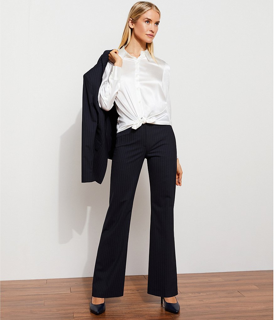 Antonio Melani Micah Long Sleeve Pinstripe Wool Blend Suiting Jacket