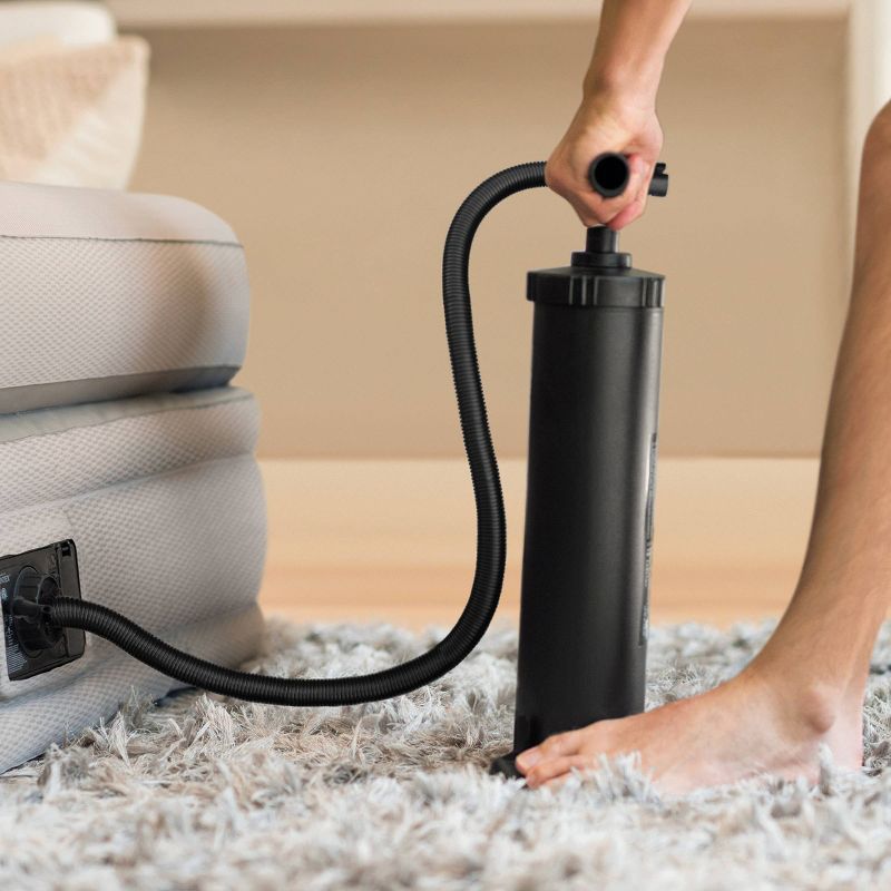 SereneLife Portable Digital Electric Air Pump Inflator Compressor with Detachable Hose for Watersports, Pool Inflatables, and SUP Paddleboards, Silver