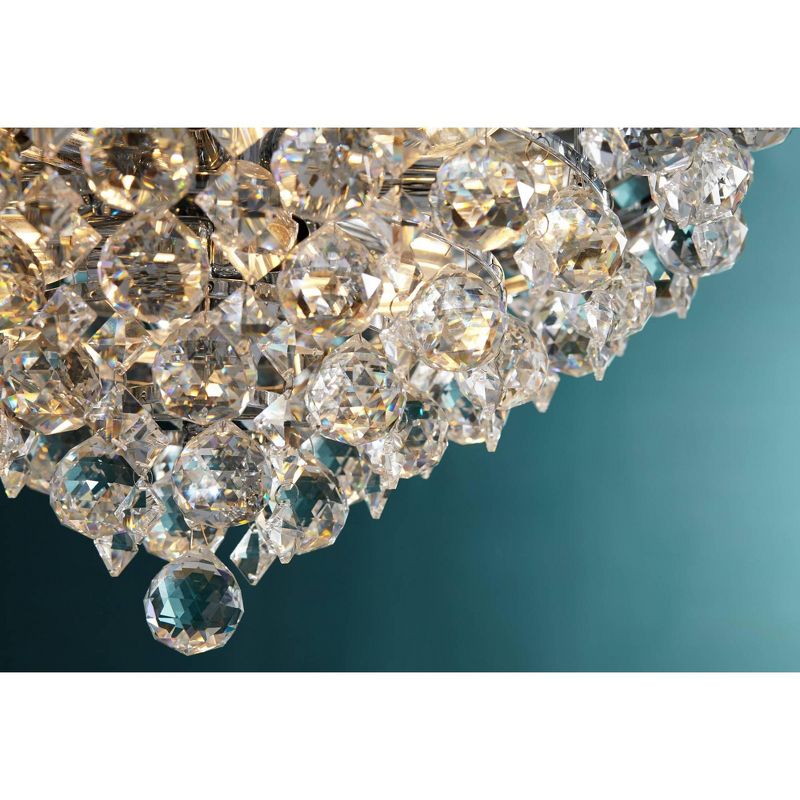 Vienna Full Spectrum Chrome Pendant Chandelier 20" Wide Crystal Diamond Glass Fixture for Dining Room House Foyer Kitchen Island