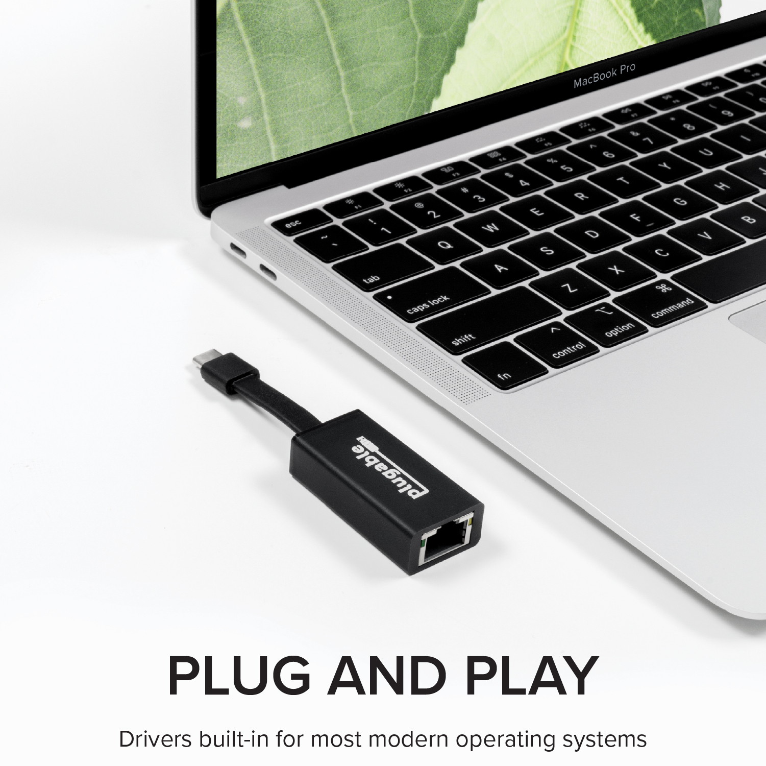 Plugable USB C to Ethernet Adapter, Fast and Reliable Gigabit Speed, Thunderbolt 3 to Ethernet Adapter Compatible with MacBook Pro, Windows, macOS, and ChromeOS
