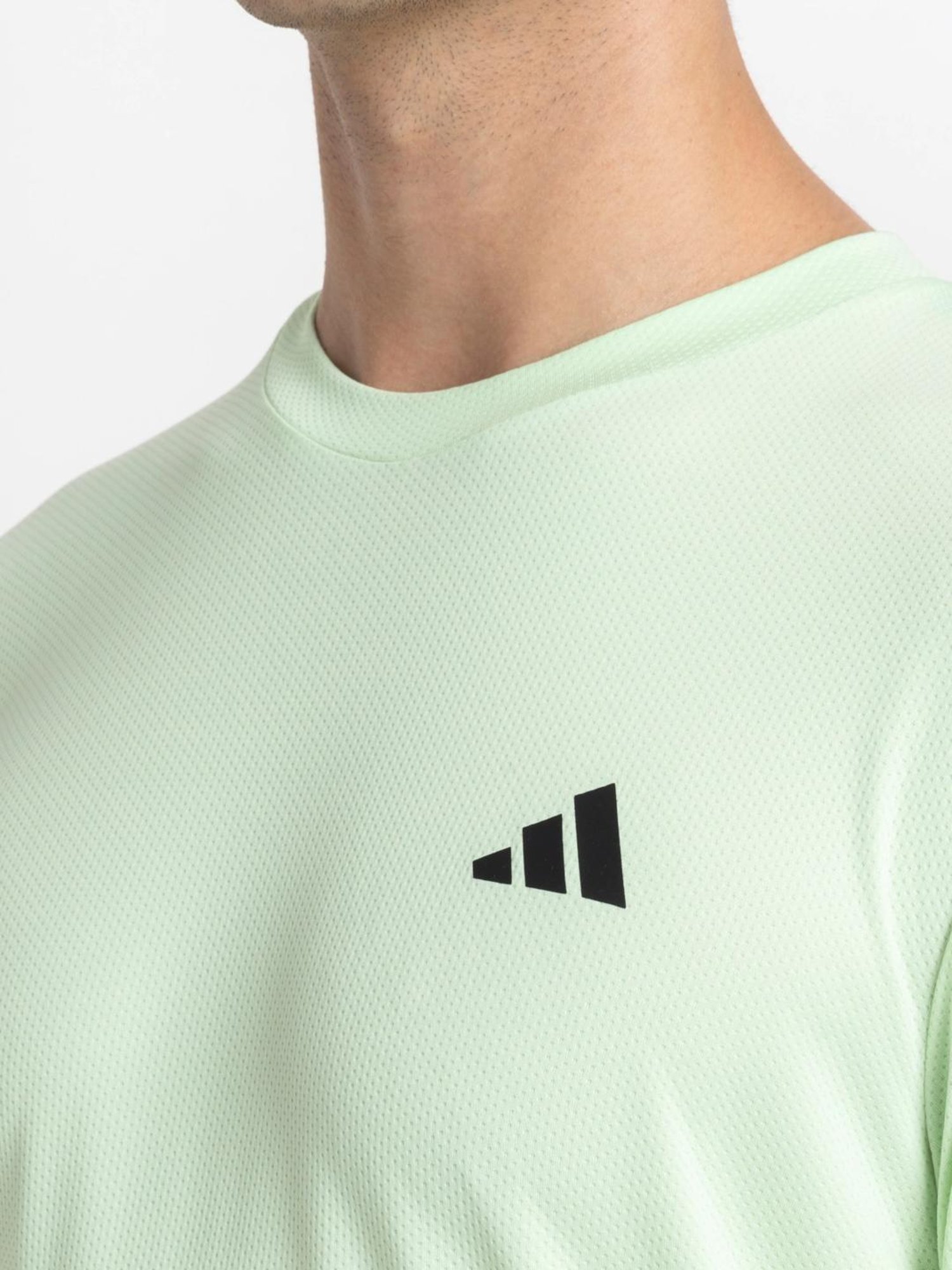 Adidas Green Regular Fit Texture T-Shirt