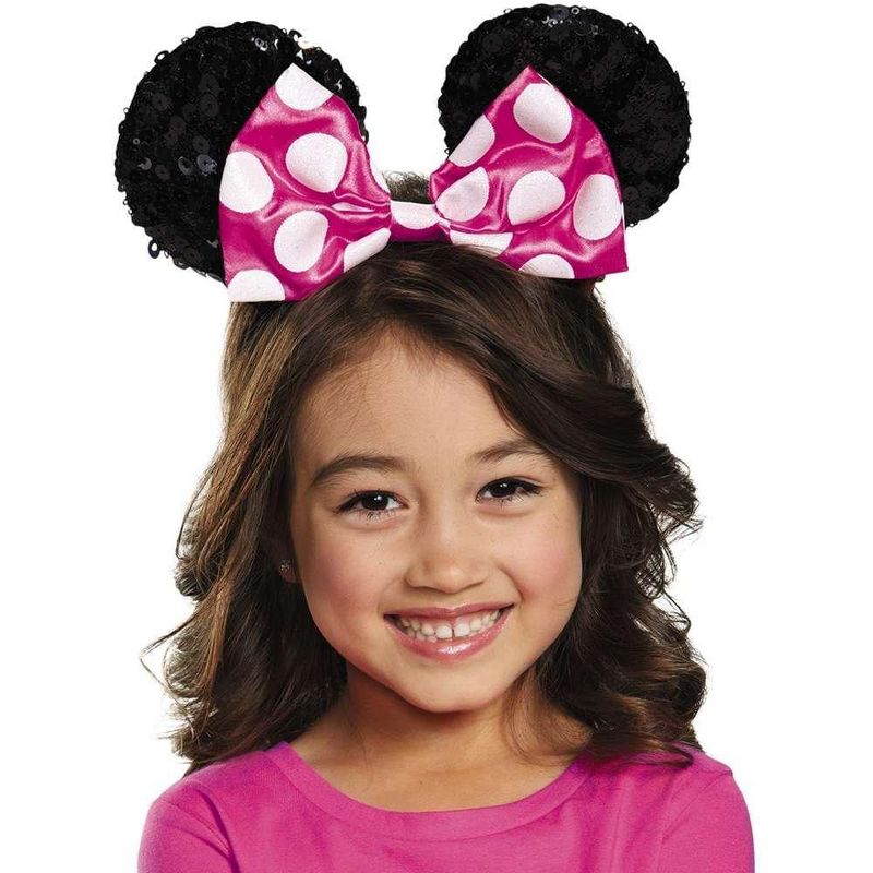 Disguise Disney Minnie Mouse Child Sequin Costume Ears Pink