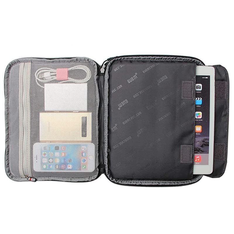 Electronic Organizer Travel Cable Organizer Cord Bag for Earphone USB Flash Drive Memory Card and More Compatible with Up to 97 iPad or Tablet XLarge Black