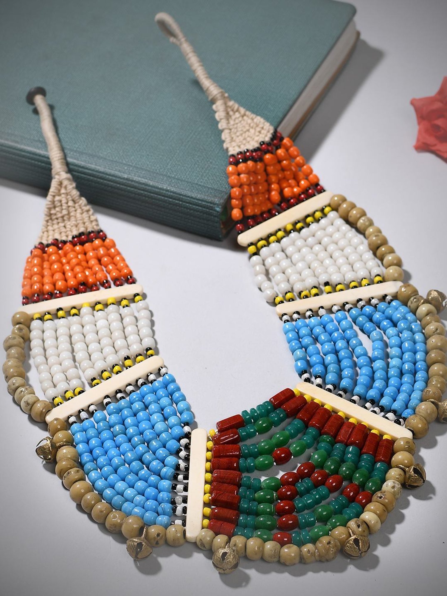 Imli Street Multicolor Vintage Naga Beaded Tribal Necklace