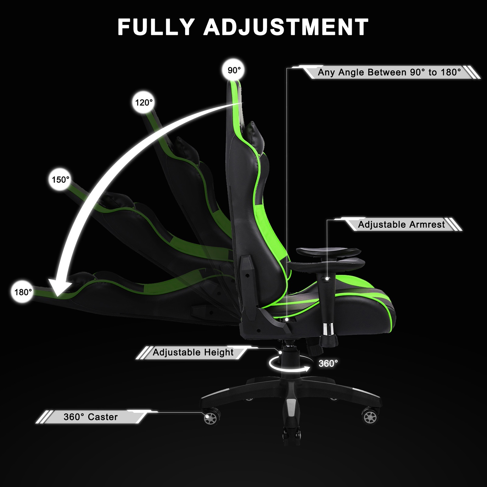 YOUTHUP Racing Style Gaming Chair Adjustable Ergonomic Computer Desk Chair,PU Leather Racing Reclining Swivel High Back Chair with Headrest and Lumbar Support,Pink