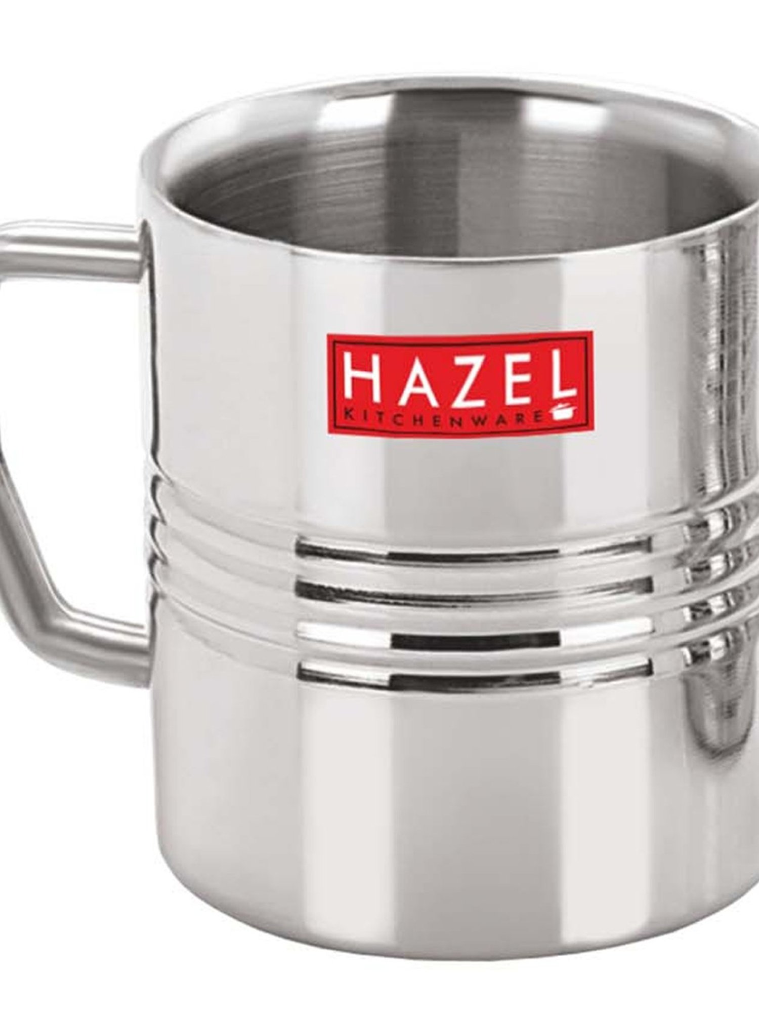 HAZEL Silver Stainless Steel Tea & Coffee Amrapali Mug - Set of 1