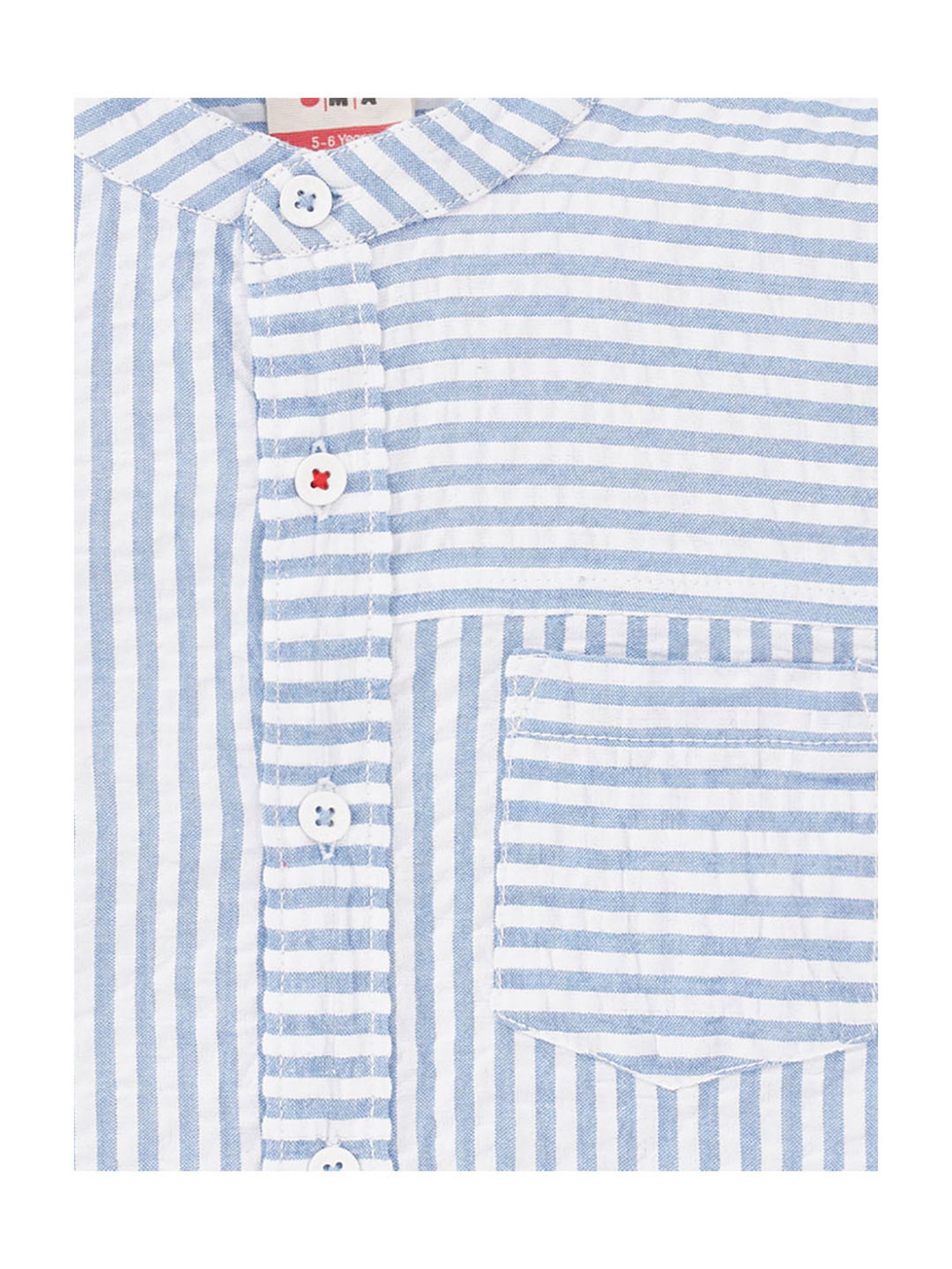 Ed-a-Mamma Kids Blue Striped Full Sleeves Shirt