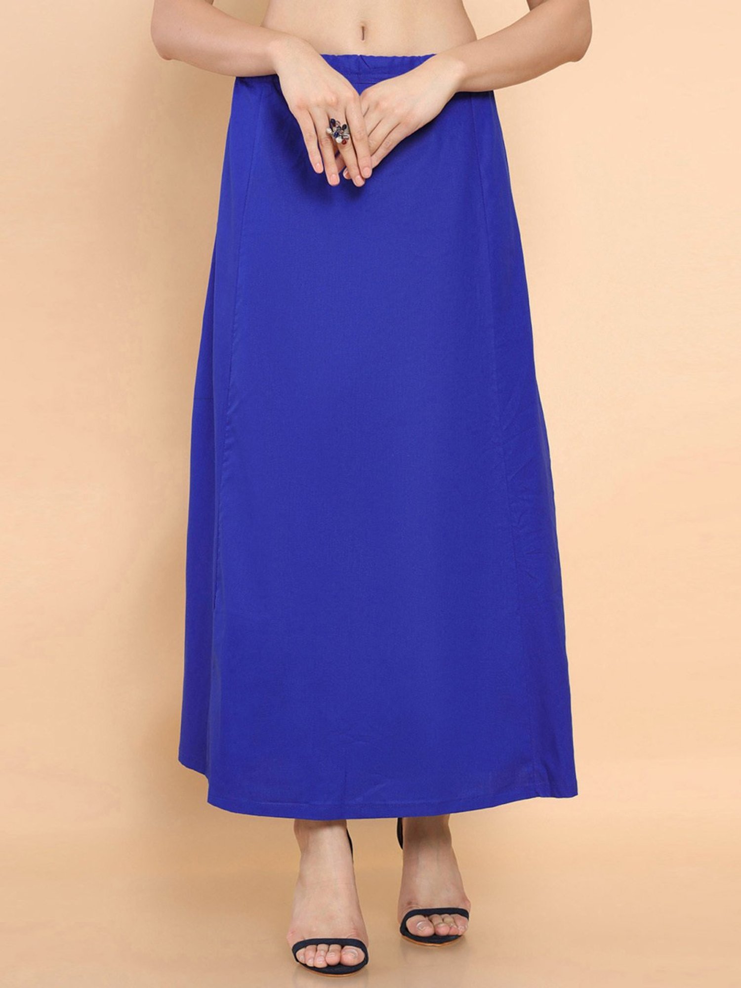 Soch Blue Cotton Plain Saree Shapewear