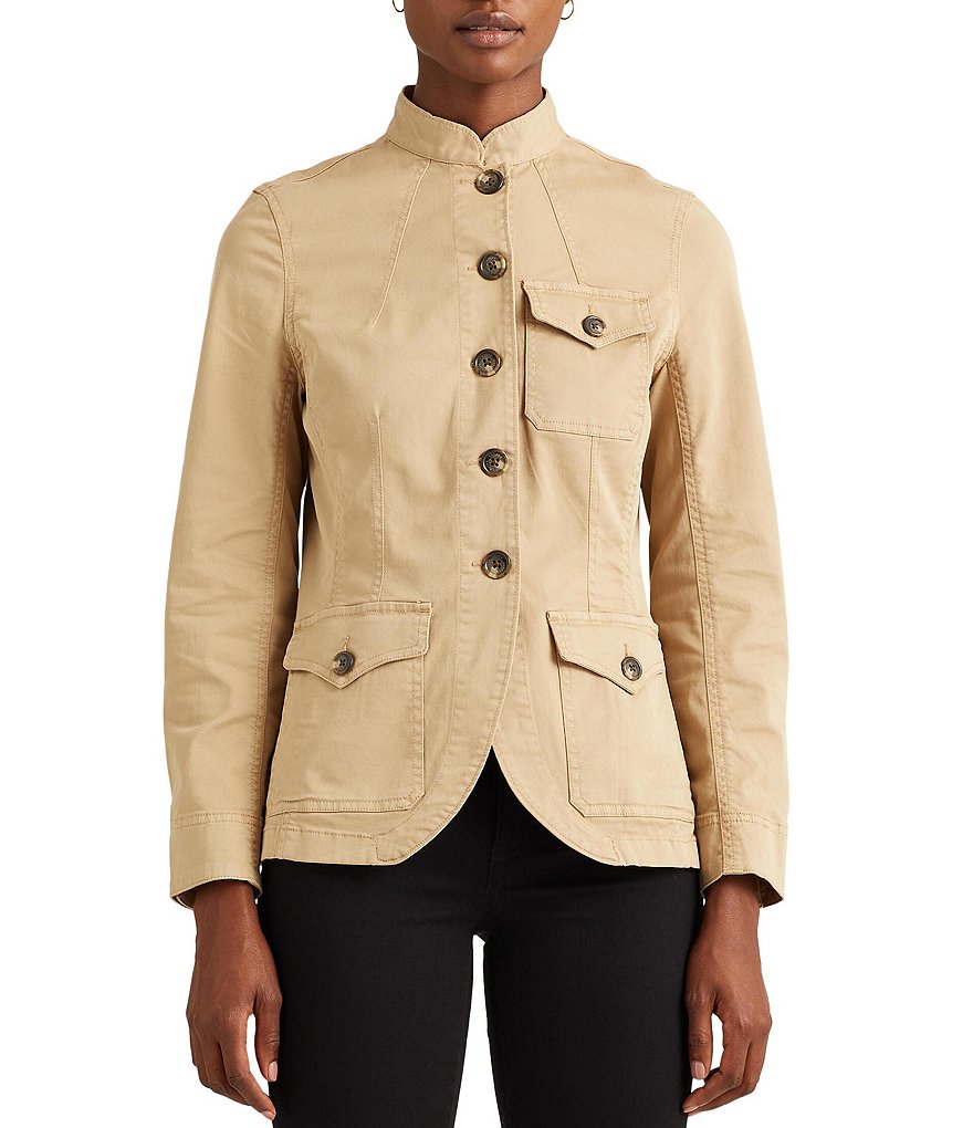 Ali Miles Printed Button Front Floral Wire Neck 3/4 Bell Sleeve Jacket