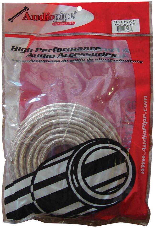 New Audiopipe Cable1050 10 Ga 50' Spool Car Audio Speaker Cable 10 Gauge