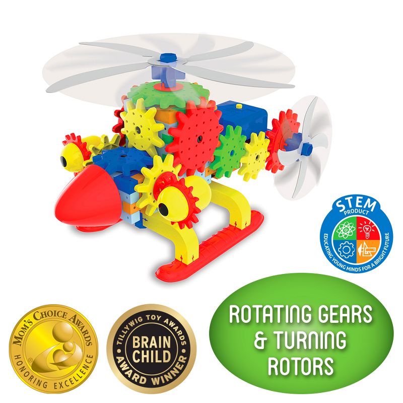 The Learning Journey Techno Gears STEM Construction Set Quirky Copter 60+ pcs