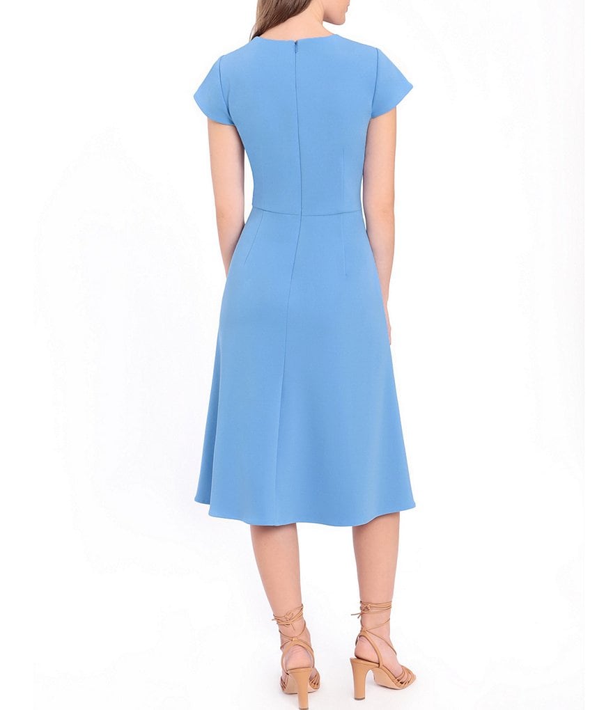 Multicolour Floral Print Split Neck Midi Dress