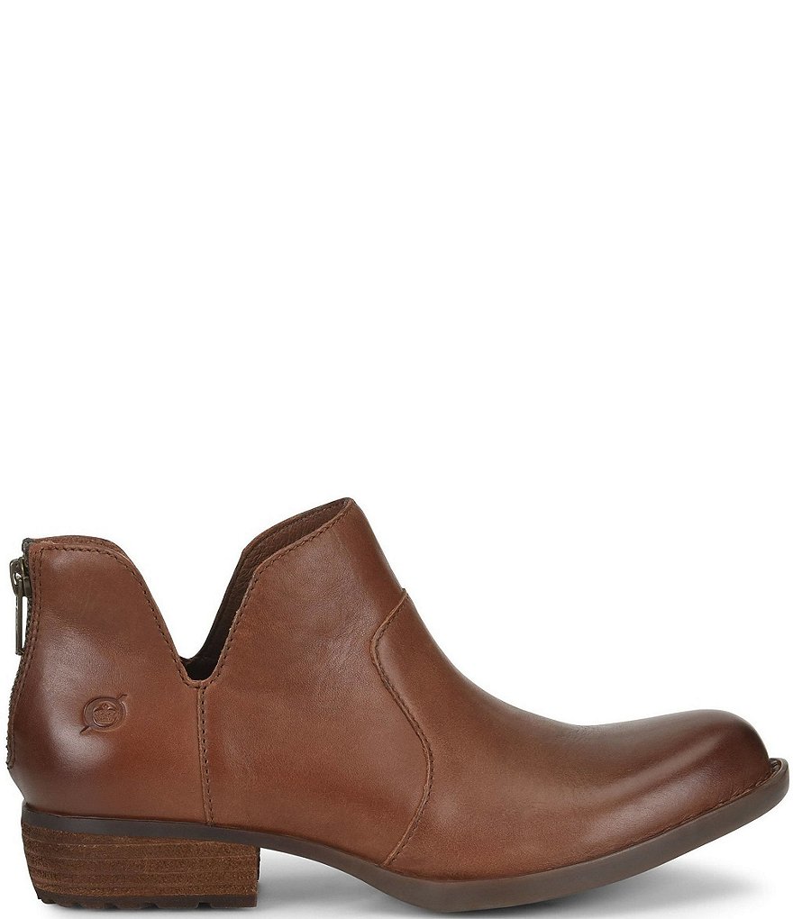 Born Kerri Leather Ankle Block Heel Booties