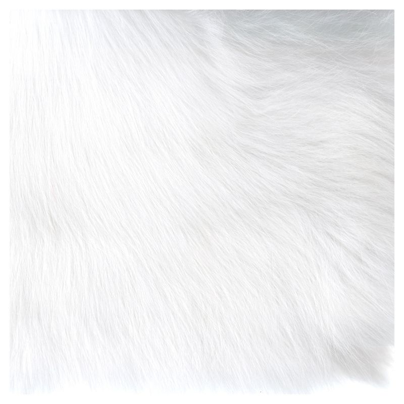 Faux Fur Rectangle Bench White - HomePop