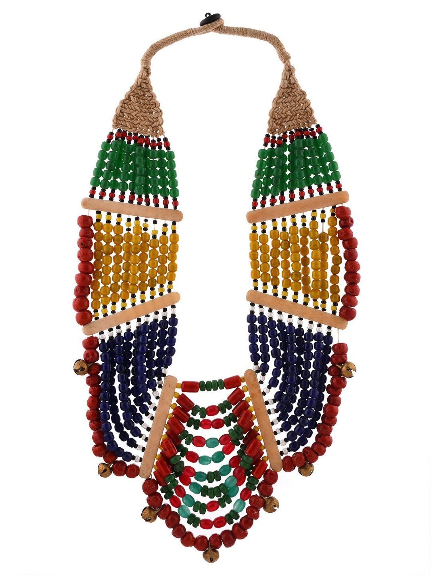 Imli Street Multicolor Vintage Naga Beaded Tribal Necklace