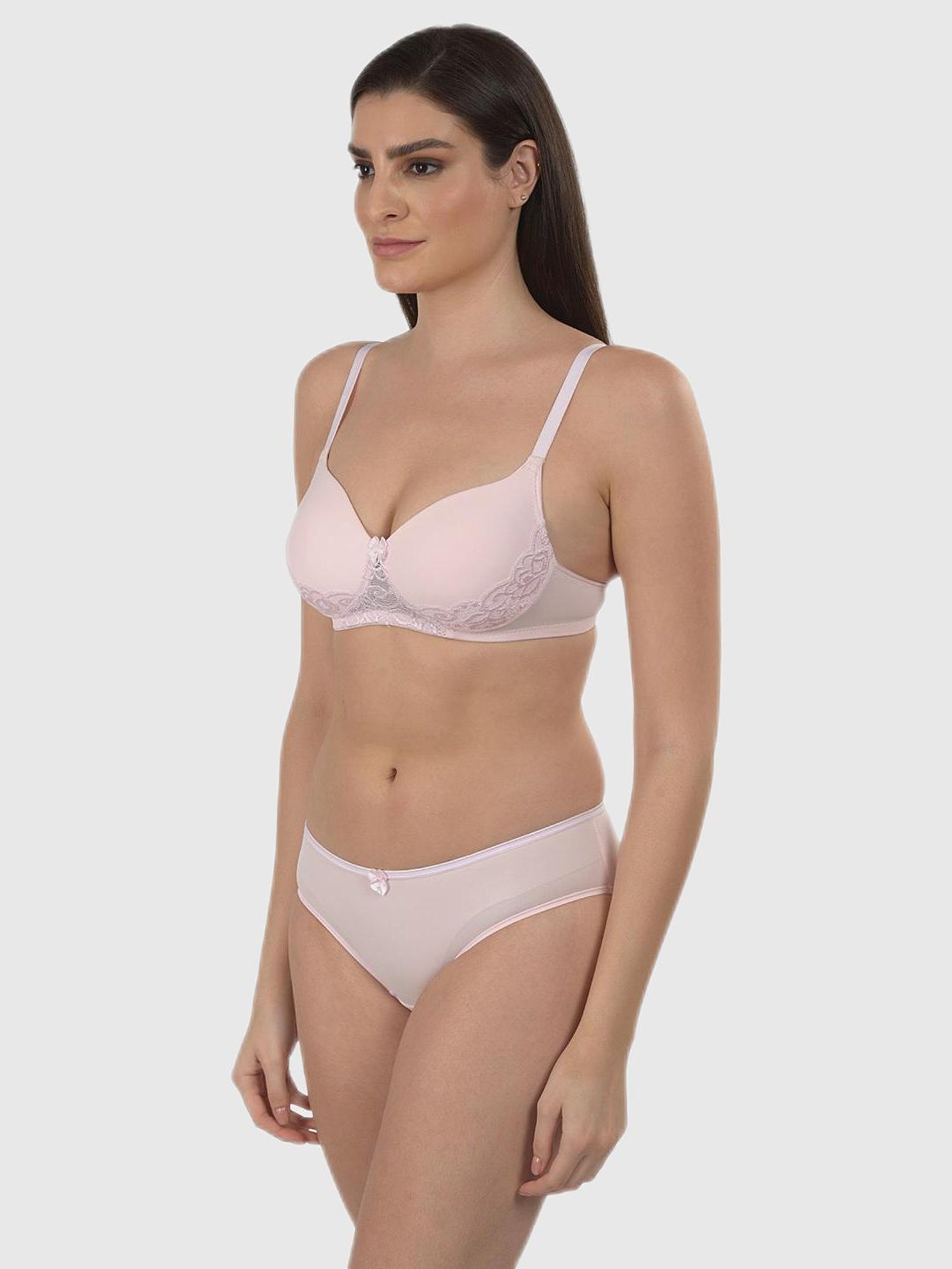 mod & shy Pink Solid Lightly Padded Bra