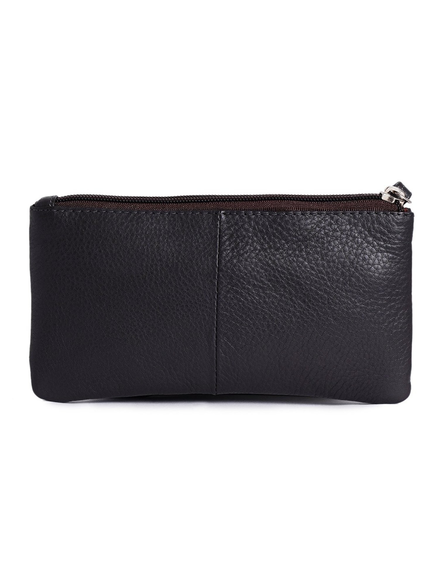 Kara Brown Solid Leather Wristlet