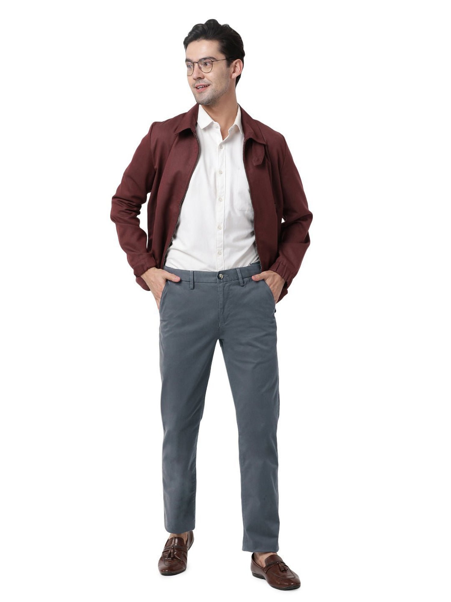 WES Casuals by Westside Olive Relaxed-Fit Mid-Rise Cotton Blend Joggers