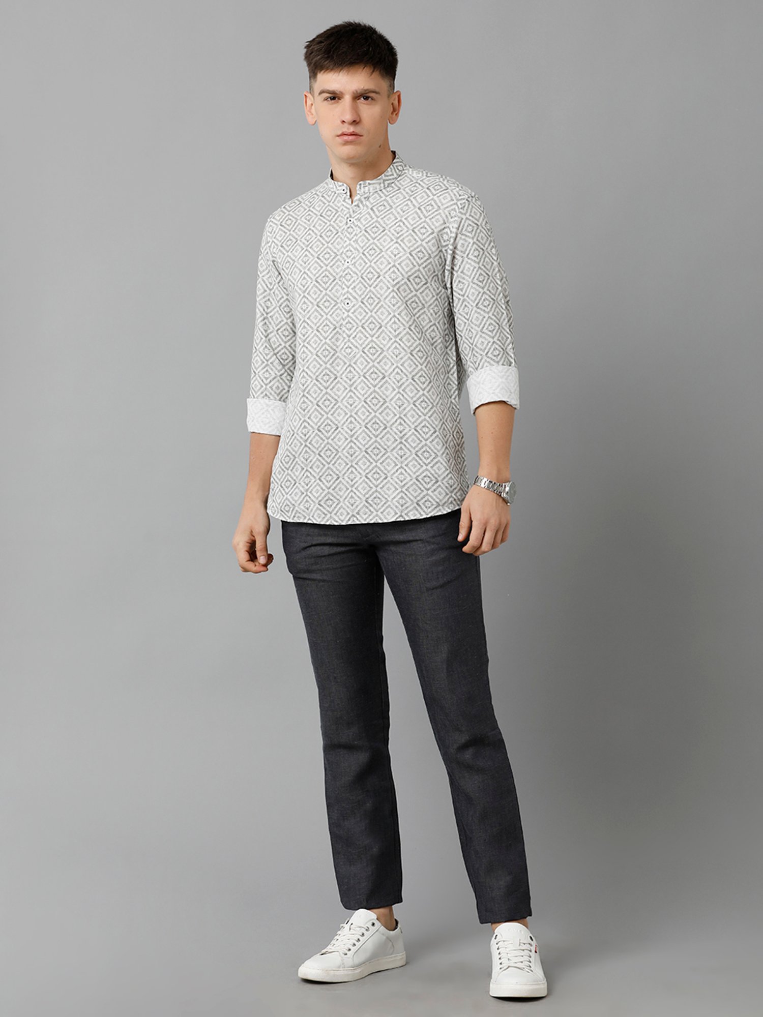 Manthan Fawn & White Regular Fit Kurta