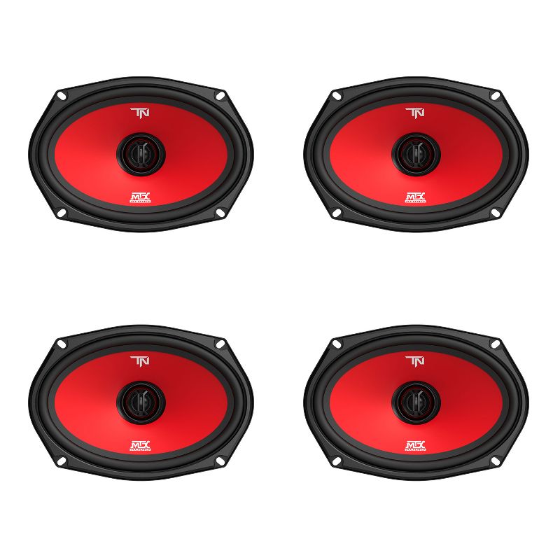 MTX Terminator69 60 Watt RMS 2 Way Polypropylene Coaxial Car Speakers, Pair (4 Pack)