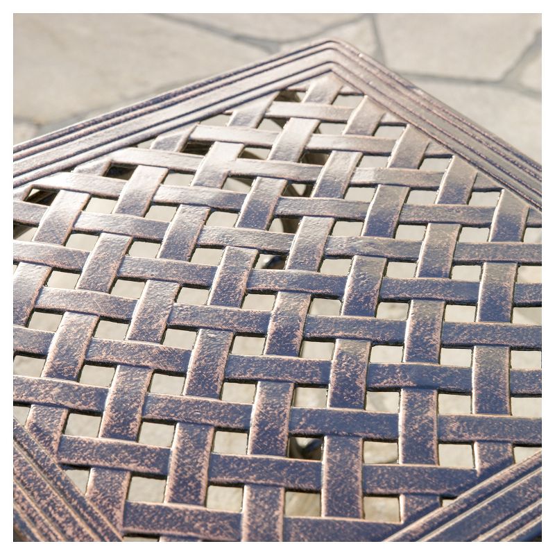 Mckinley Set of 2 Cast Aluminum Patio End Tables - Copper - Christopher Knight Home