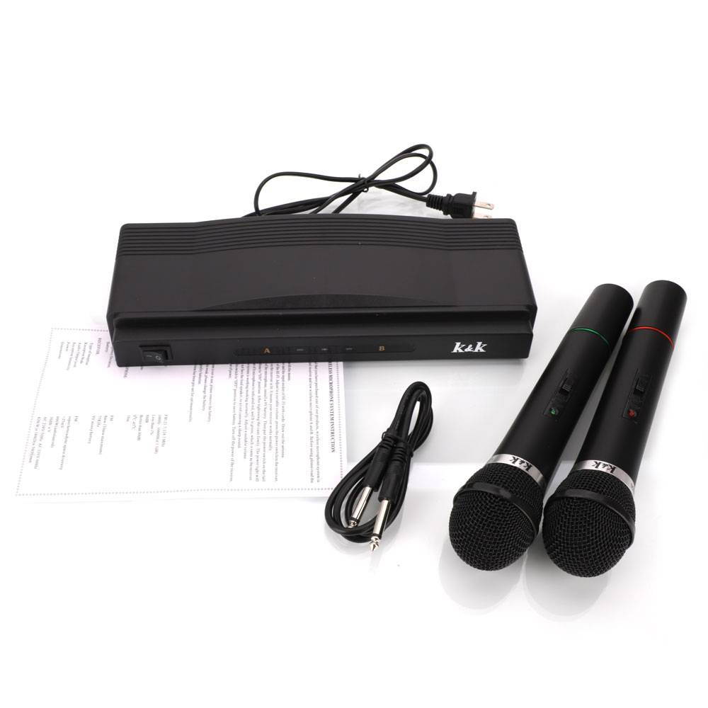 AT-306 Wireless Dual Handheld Microphone KTV Bar Stage Equipment Black