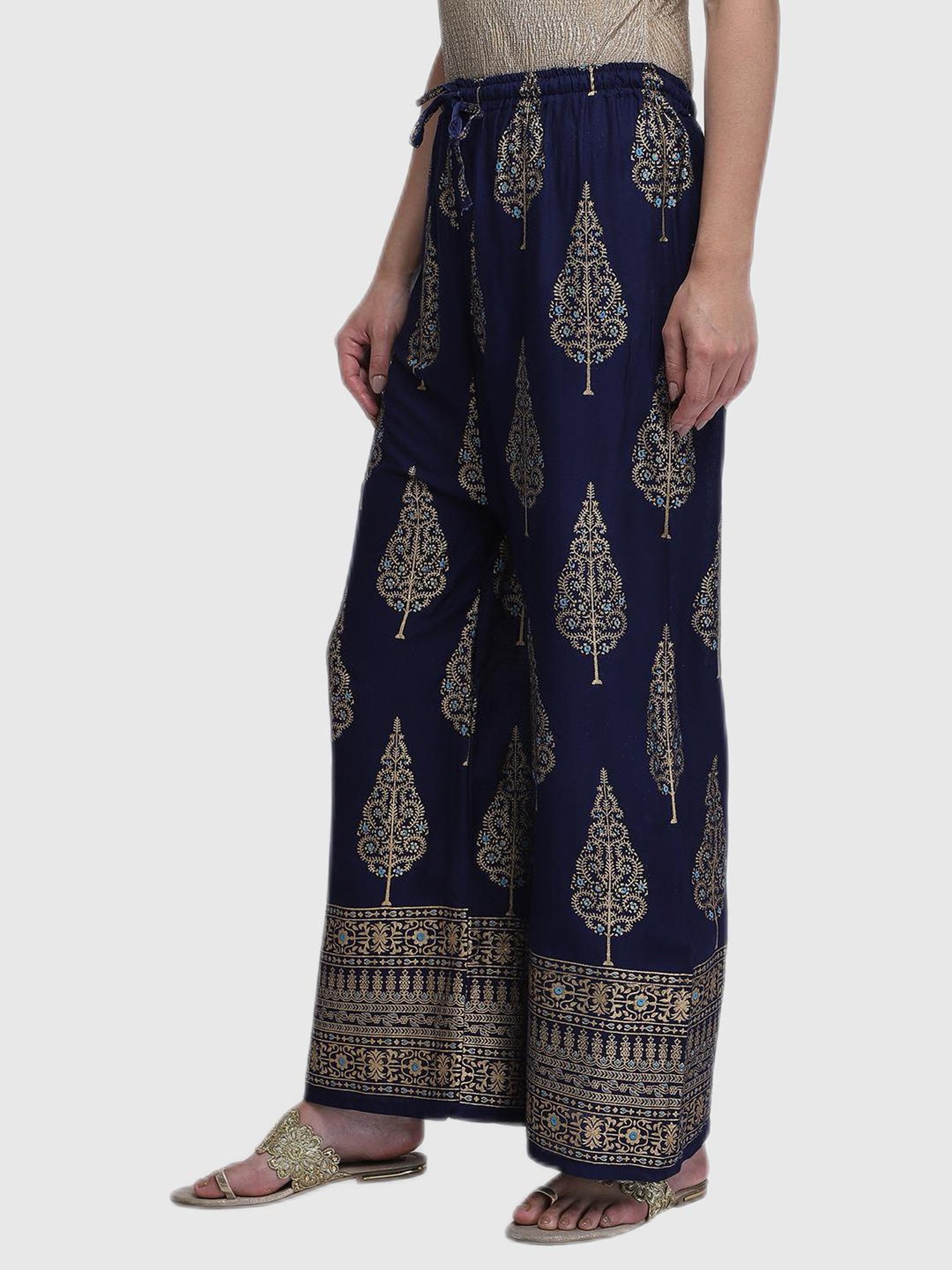 Aditi Wasan Navy Printed Palazzos