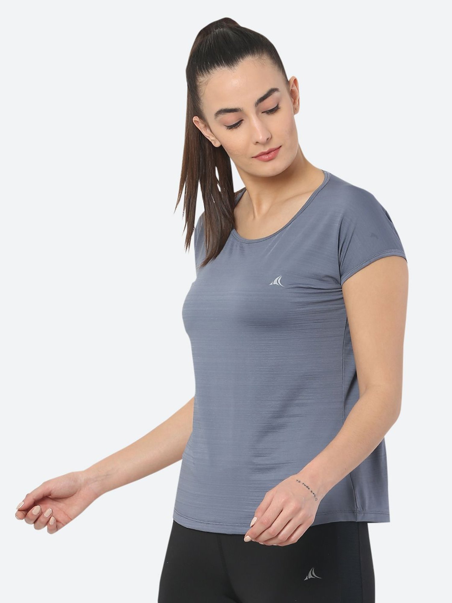 Fitleasure Light Grey Regular Fit T-Shirt