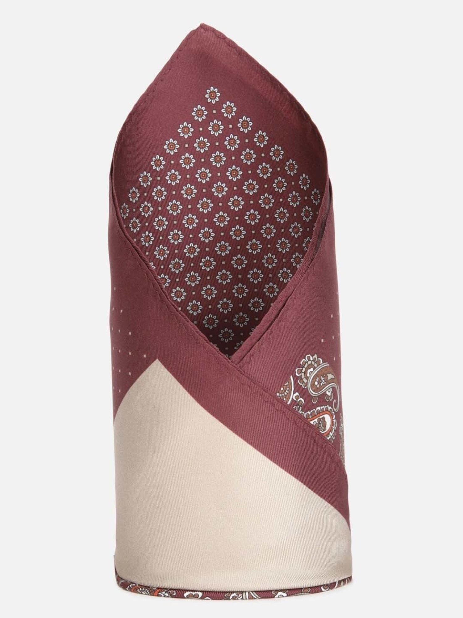 CHOKORE Brown and Yellow Plaid Pocket Square