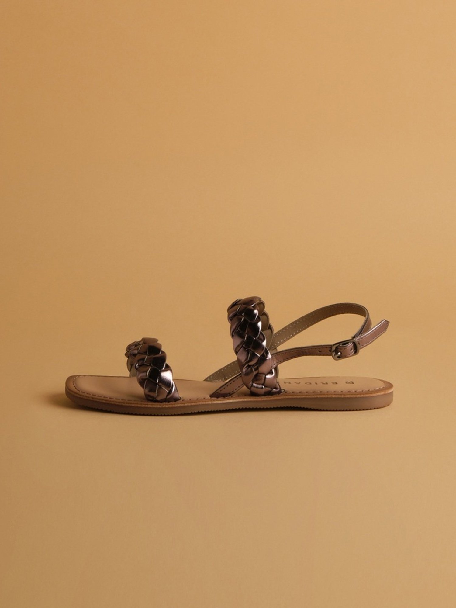 Eridani Women's Ammora Gun Metal Back Strap Sandals