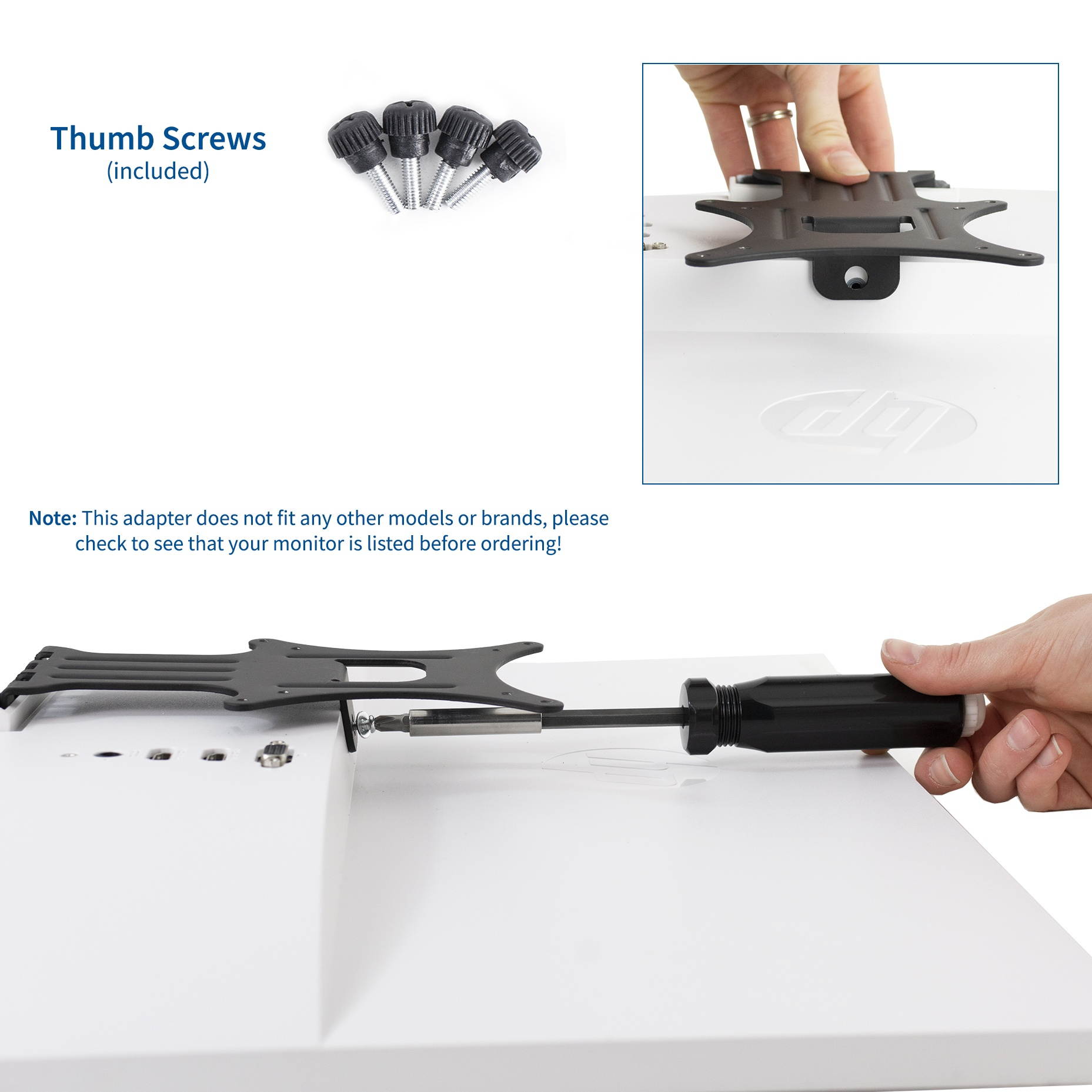 VIVO Mounting VESA Adapter for HP Pavilion 25xw, 24xw, 23xw, 22xw, 22cwa, 27cw, 25cw, 23cw, 22cw (MOUNT-HP23XW)