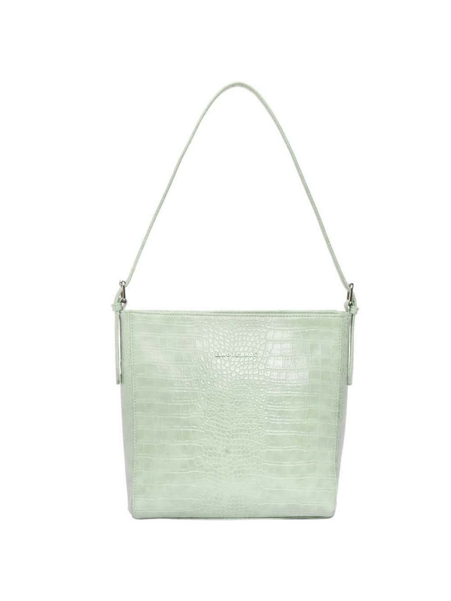 Lino Perros Green Textured Medium Shoulder Bag