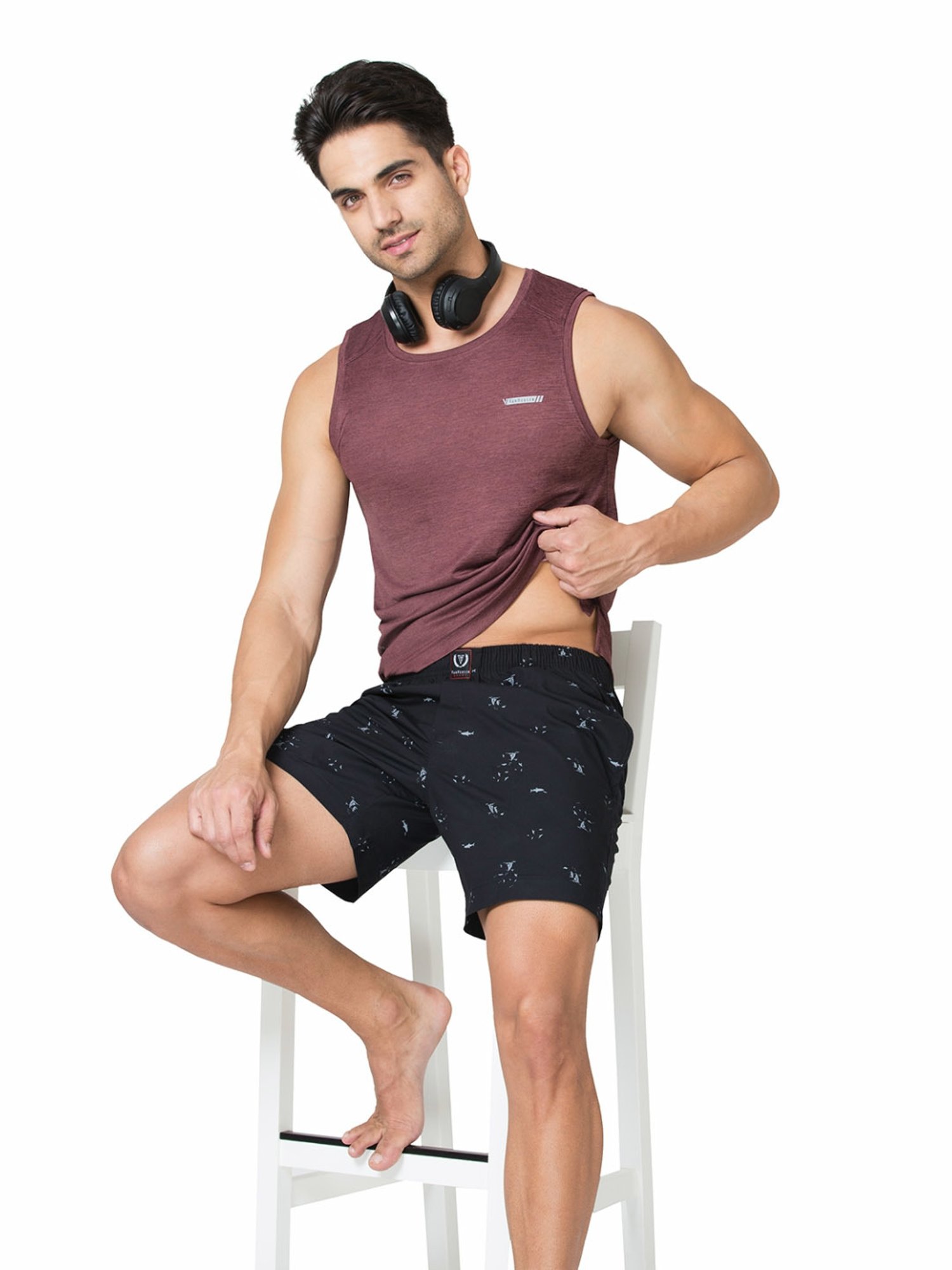 Van Heusen Sport Regular Fit Media Pocket Super Soft Allover Print Boxer Shorts - VSB06