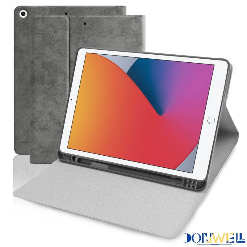 Donwell For Apple iPad 7th/8th Gen 10.2 inch 2019/2020 Leather Stand Case Full-Body Protective Stand Tablet Case For Apple iPad 10.2" 2019, For Apple iPad 10.2" 2020