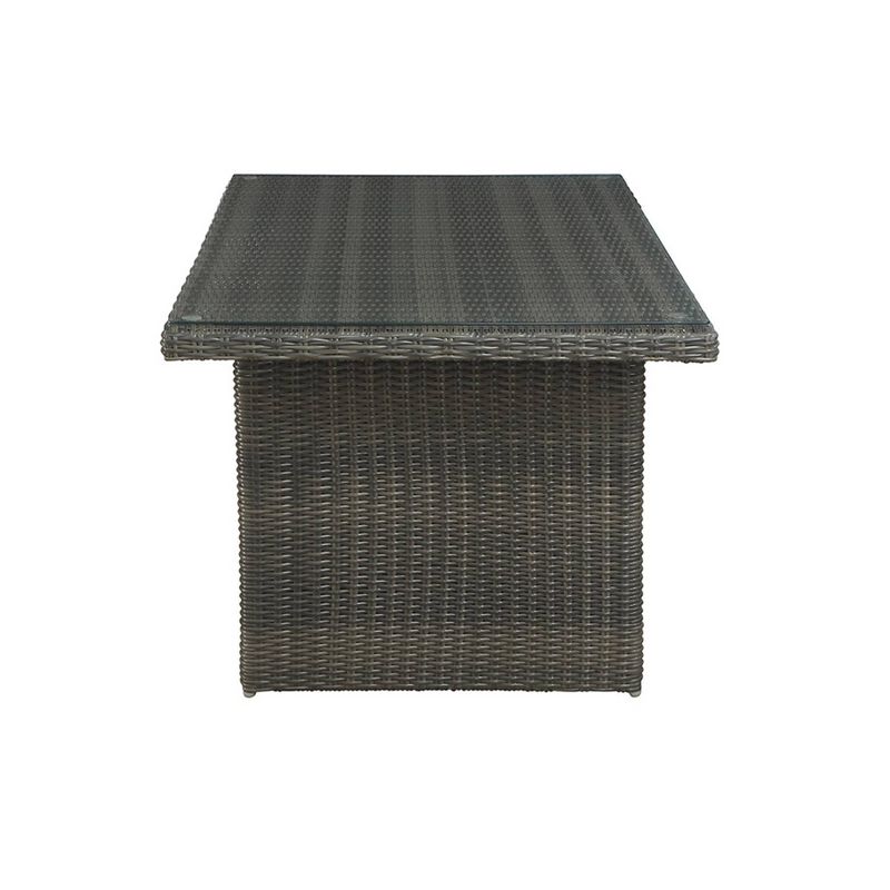 Asti Rectangle Wicker Outdoor Cocktail Table - Gray - Alaterre Furniture