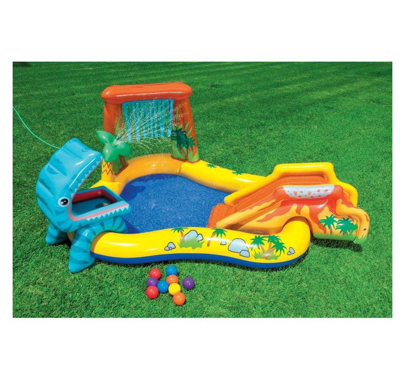 JLeisure Avenli 8 Foot x 25 Inch 2 to 3 Person Capacity Prompt Set Above Ground Kid Inflatable Outdoor Backyard Swimming Pool, Blue