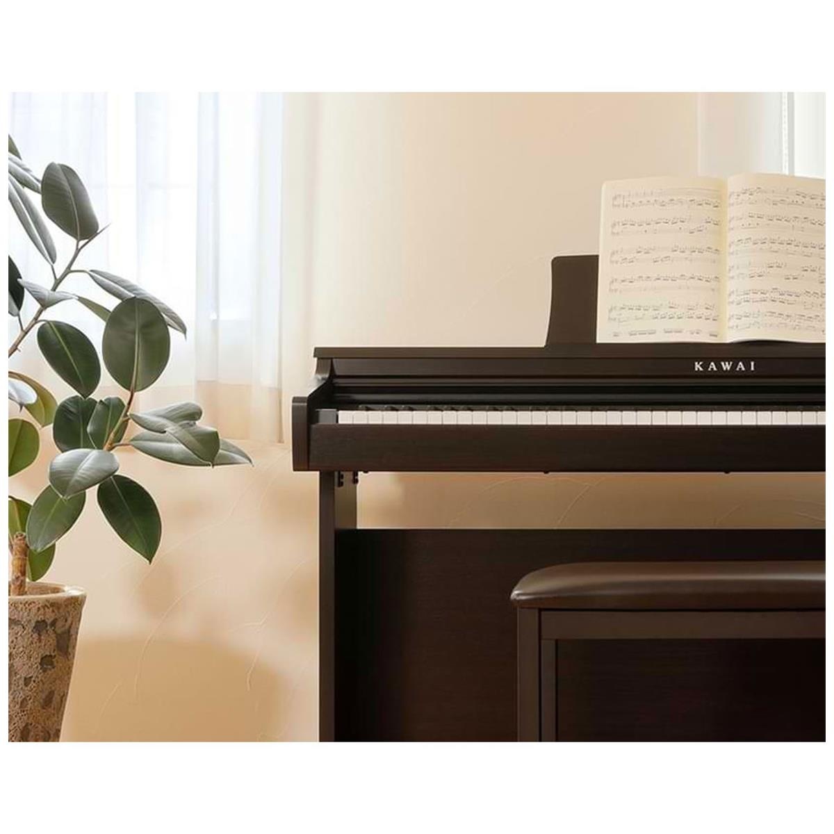 Kawai KDP120 88-Key Digital Piano with Bench, Premium Rosewood #KDP120R
