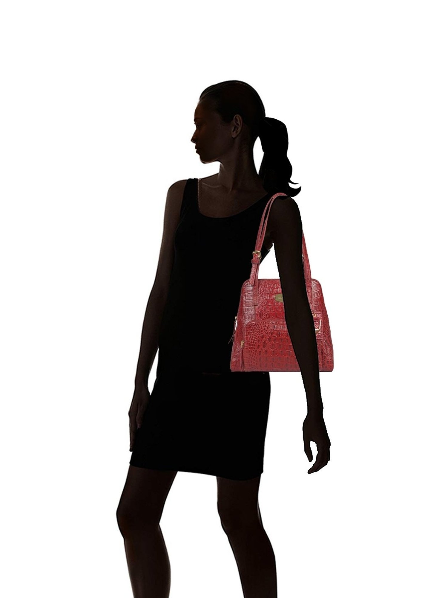 Hidesign Red Textured Medium Shoulder Handbag