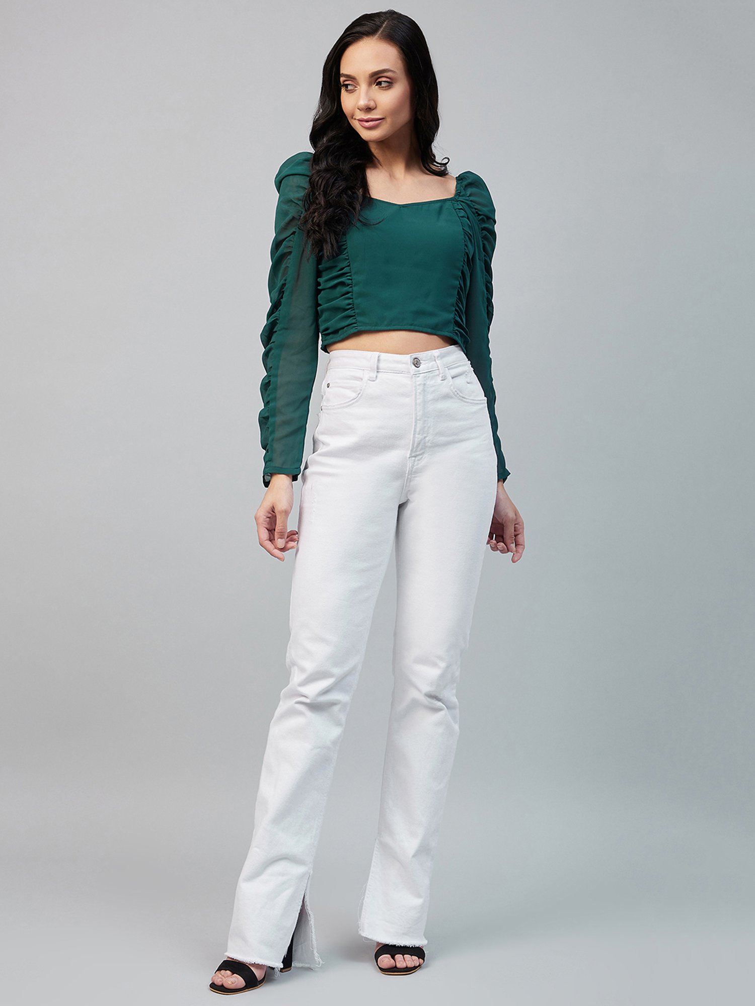 Carlton London Green Crop Top