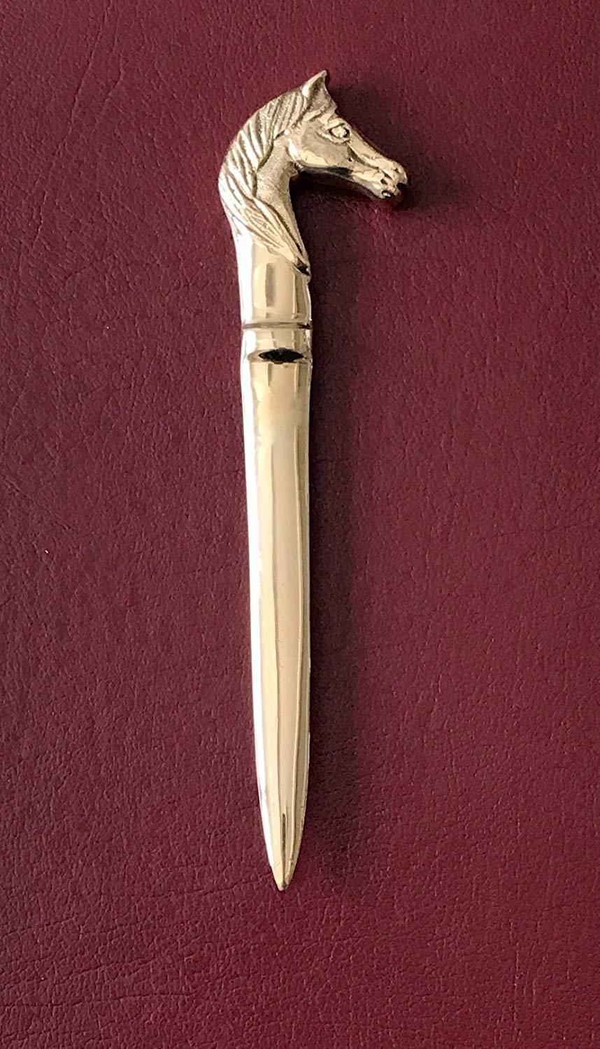 Madison Bay Company Polished Brass Horse Head Letter Opener, 6.25 Inches Long