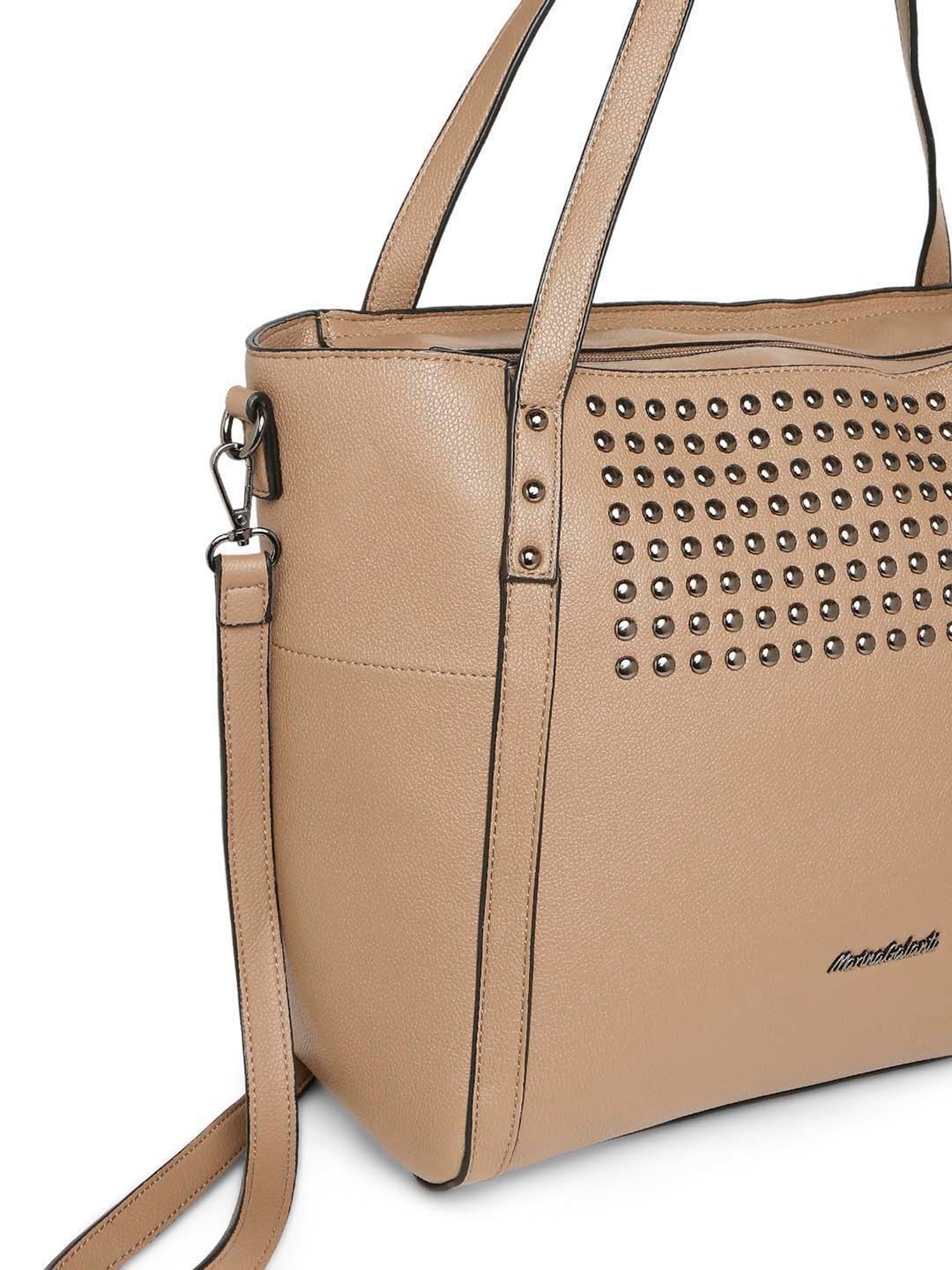 Marina Galanti Beige Rivets Medium Tote Handbag