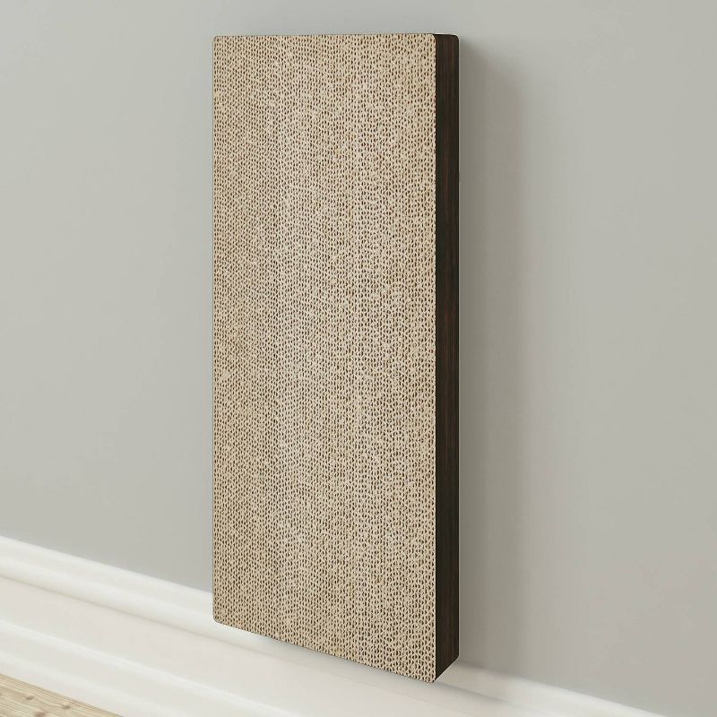 Way Basics Eco Wall Cat Scratcher Pad with Easy Closure - Espresso Wood Grain