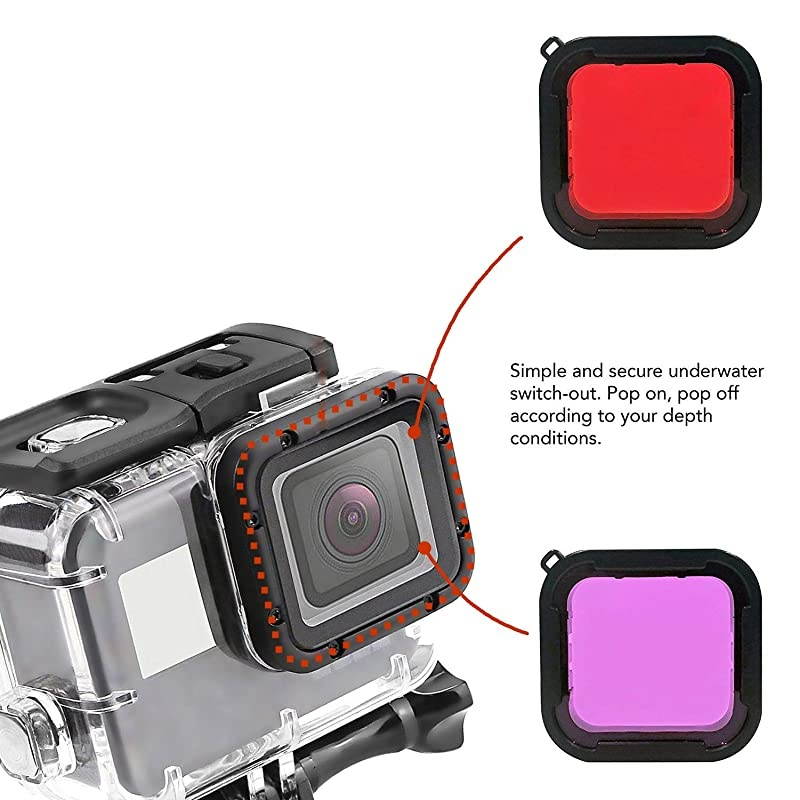 Double Lock Waterproof Housing for GoPro Hero 2018/7/6/5 Black, Protective 45m Underwater Dive Case Shell with Bracket Accessories for Go Pro Hero7 Hero6 Hero5 Action Camera