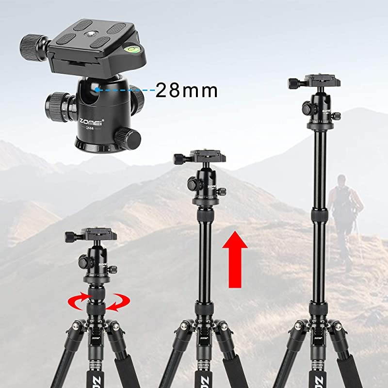 Aluminum Portable Tripod with Ball Head Heavy Duty Lightweight Professional Compact Travel for Nikon Canon Sony All DSLR and Digital Camera